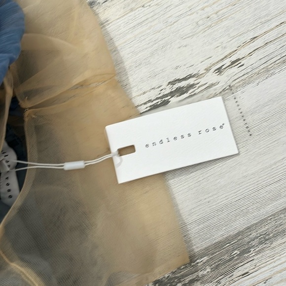 Endless Rose Blue Tulle Tiered Mini Dress With Jeweled Belt Size Small NWT - Picture 9 of 13